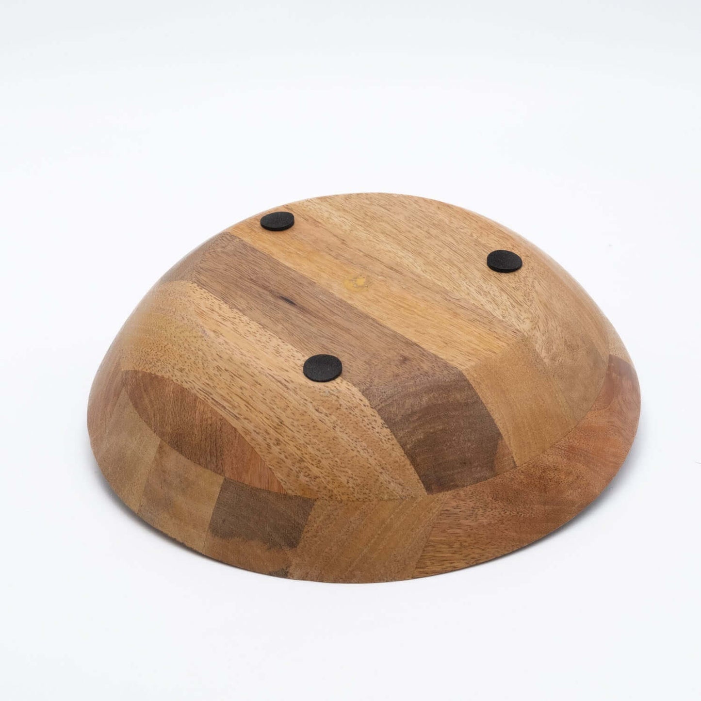 Holzschale rund aus Mangoholz mit Motiv, weiß klein