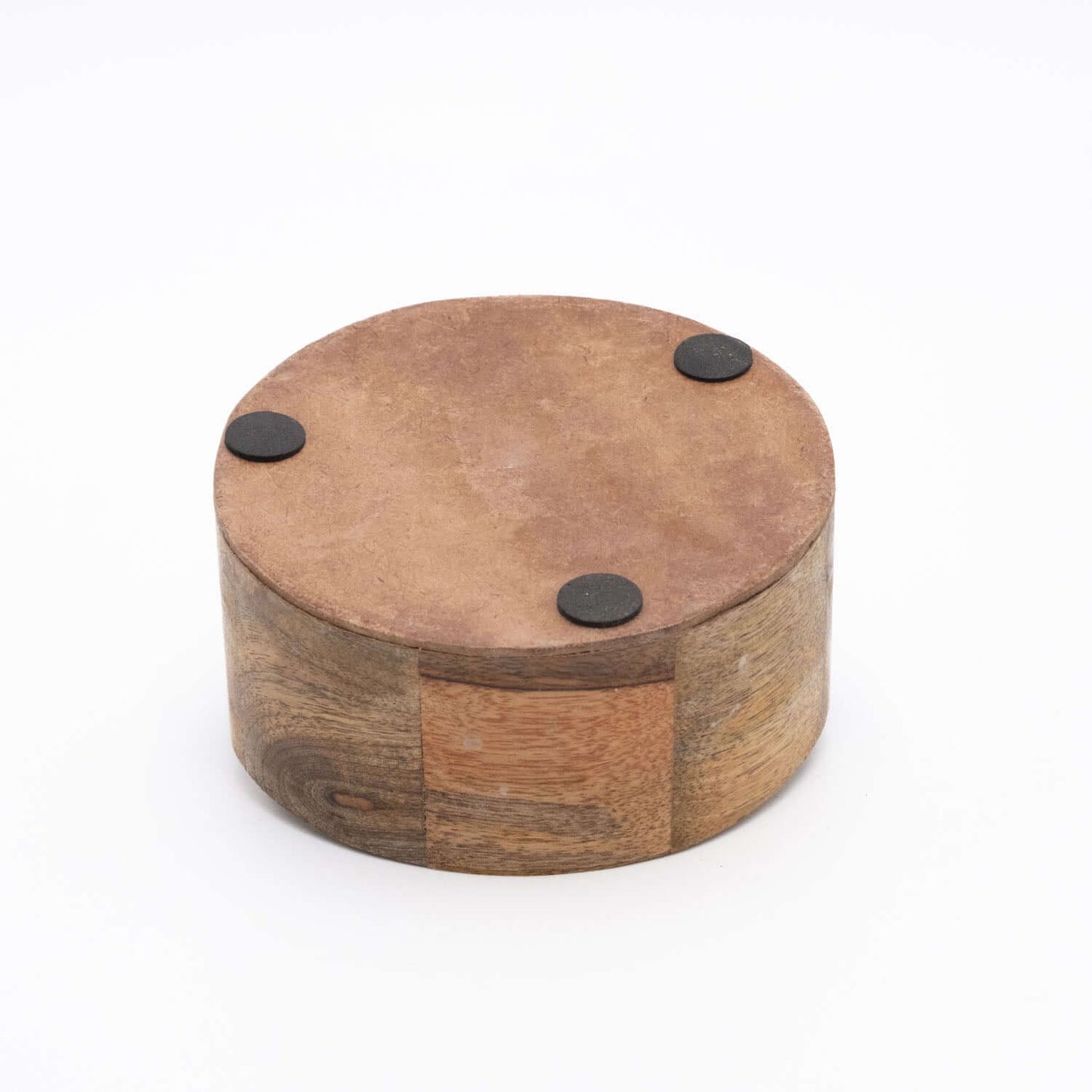 Untersetzer Set für 4 Gläser aus Mangoholz mit Motiv rund türkis
