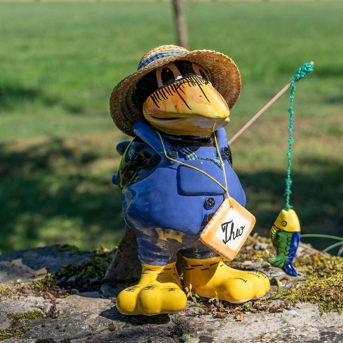 Tangoo Keramik Rabe "Theo" für den Garten / Gartendeko / Gartenfigur