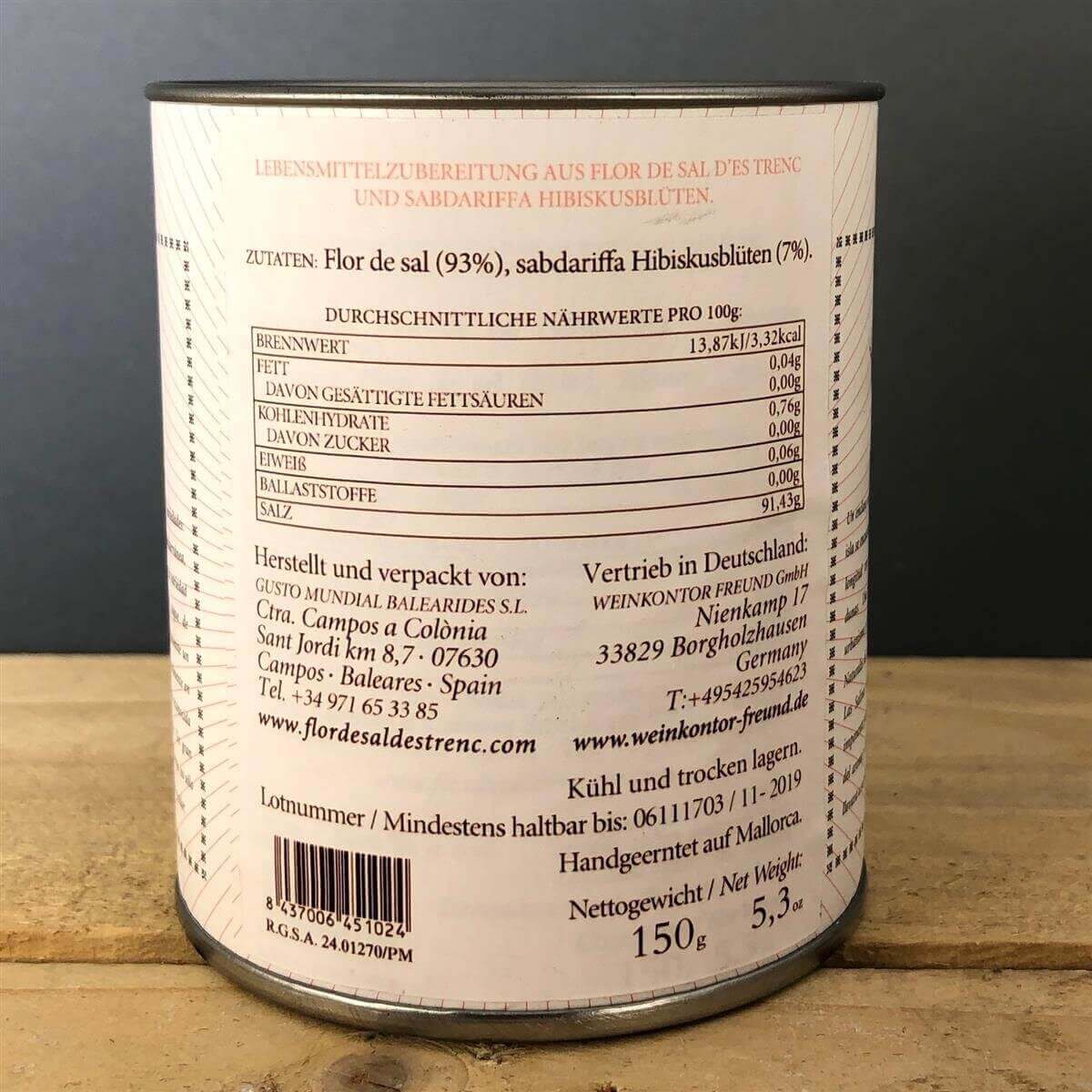 Flor de Sal Hibiscus 150g / Salz aus Mallorca