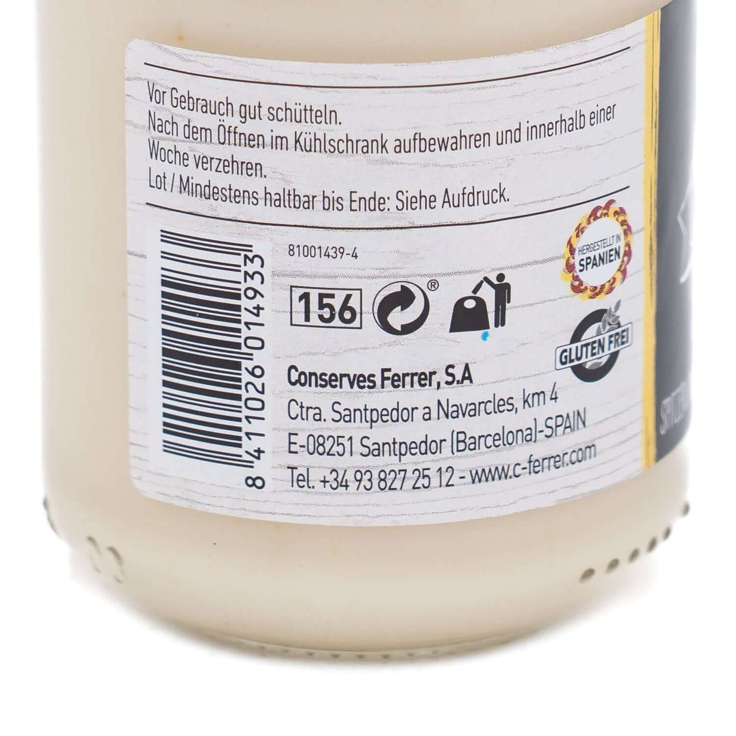 Alioli - Knoblauchmayonnaise 130 g von Ferrer