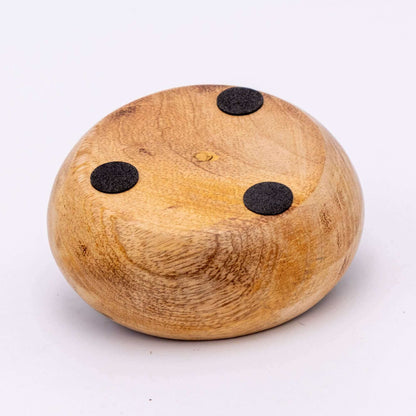 Tablett aus Mangoholz mit drei Schalen, Blumenmuster