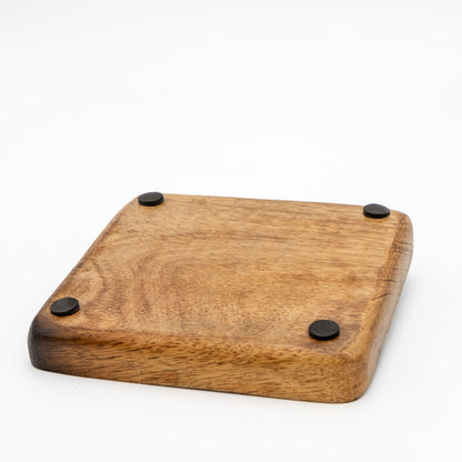 Schmucktablett quadratisch aus Mangoholz mit Motiv, blau